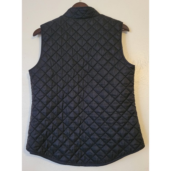 Karen Scott Sport Medium Quilted Black Vest Lightweight Thin Zippered - Picture 8 of 8
